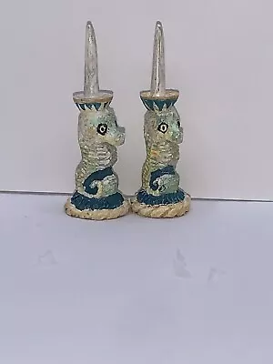Dollhouse Miniatures 1:12 Scale 2 Seahorse Candlesticks By Concord Miniatures • $7