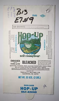 Vintage Paper Sack Bag - HOP-UP FLOUR TRIPLETT MILLING CULPEPER VA 1989 • $12