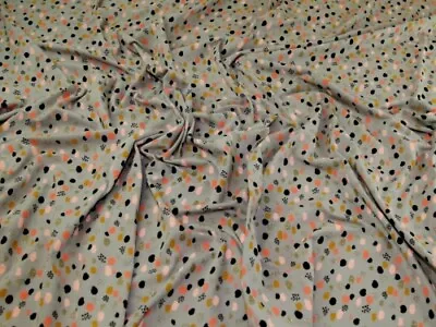 John Louden Glitter Cotton Jersey Stretch Knit Fabric Grey - Per Metre • £14.38