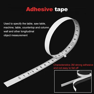 Steel Measuring Self-Adhesive Tape Workbench Ruler Metric Scale Backed Sticker • $8.52