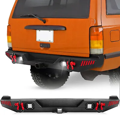 Rear Bumper For 1984-2001 Jeep Cherokee XJ (2/4 Doors) Off-Road Textured Black • $290.71