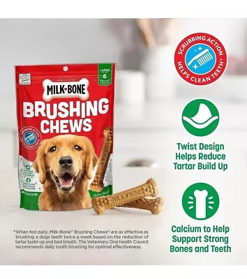 Milk-Bone Brushing Chews Daily Dental Dog Treats Large • $15.99