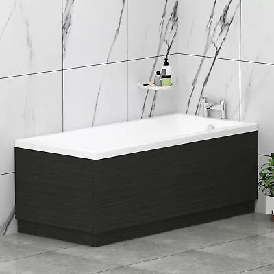 Modern Bathroom MDF Front And End Hale-Black Bath Panels & Plinth Various Sizes • £102.99