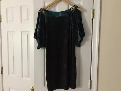 Green Velvet Dress By Aidan Mattox • $50