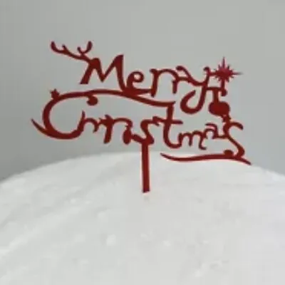  Merry Christmas Cake Toppers  Decorations Toppers Acrylic • £1.75