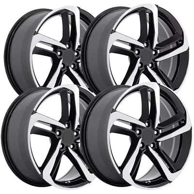 (Set Of 4) Replica PR216 20x8.5 5x4.5  +45mm Black/Machined Wheels Rims • $1191.96