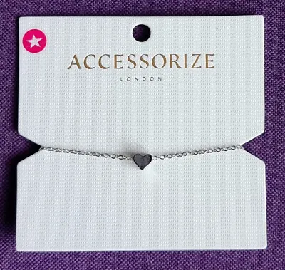 Accessorize Silver Tone Sliding Heart Bracelet • £6.56