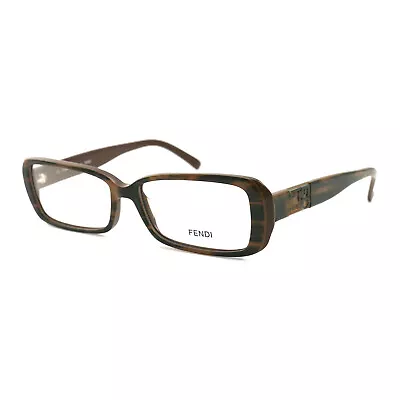 Fendi Women's Eyeglasses FF768 205 Brown Stripped 53 15 140 Frames Rectangle • $58.90