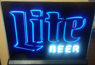 Vintage Rare 10” X 8” Miller Lite Light Up Tabletop Beer Electriglas Sign • $45