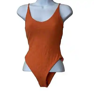 L*Space Pointelle Rib Gianna Back Cutout One Piece Swimsuit Orange Women 6 NWT • $59.97