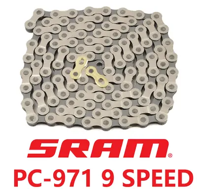 SRAM PC-971 Chain - 9 Speed - 114 Links - Silver/Gray - New With PowerLink! • $21.11