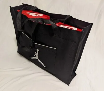 Nike Air Jordan JUMPMAN Shoe Tote Bag 15  X 10  Black Holds 2 Shoe Boxes NEW • $14.95