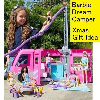 Barbie Camper Van 60 Piece Playset Girls Barbie House Car Camping Water Slide • $159