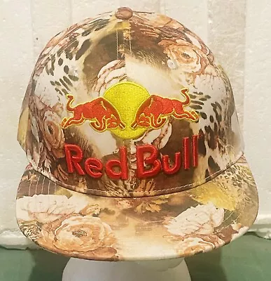 RED BULL Snapback Cap FLORAL Adjustable Zephyr Hats ‘Energy Drink’ Embroidered • $39.95