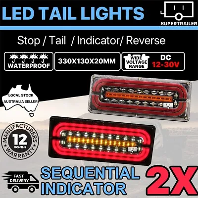 $48.95 • Buy 2X Sequential Indicator LED Tail Lights Trailer Ute Caravan Truck Stop 10-30V