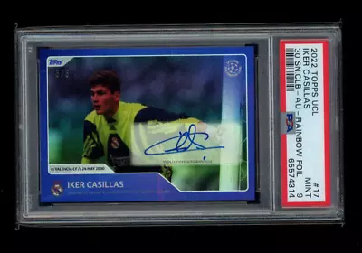 Topps 30 Seasons UCL Iker Casillas /5 Rainbow Foil Auto PSA 9 Real Madrid • £290