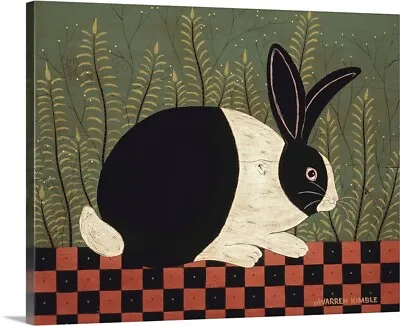 Checkerboard Bunny Canvas Wall Art Print Rabbit Home Decor • $309.99