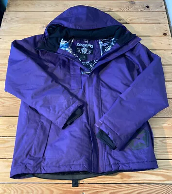 Sessions Outerwear Terrain Men’s Full Zip Hooded Coat Size M Purple Hg • $35.10