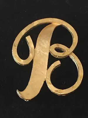 Mamselle Monogram Initial B Brooch Vintage Gold Tone Letter Pin Cursive • $11.67