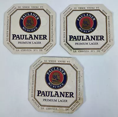 Vintage Lot Of 3 German Beer Coasters Paulaner Lager • $9.68