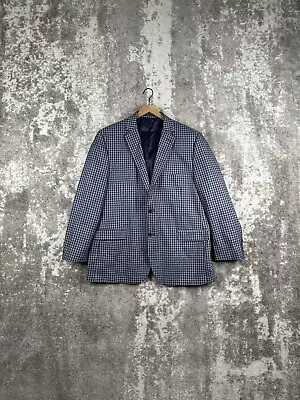 Alan Flusser Blazer Jacket Mens 48R Two Button Check Print Coat • $34.99