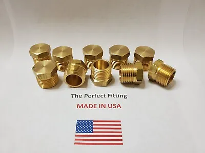 (10 Pcs.) 1/2  Male NPT Brass Hex Head Plug Made In USA • $23.98