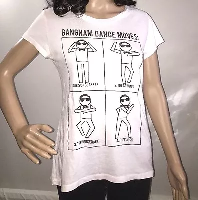 XL Gangnam Style Dance Moves T-Shirt Cute Summer Top Funny Internet Meme Tee • $6.64