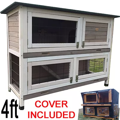 £159.97 • Buy Large Rabbit Hutch Guinea Pig Hutches Run 2 Tier Double Decker Grey Roger Xl C