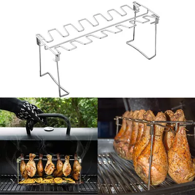 Chicken Wing & Leg Rack For Grill Smoker Oven Stainless Steel Vertical Roaster • $10.99