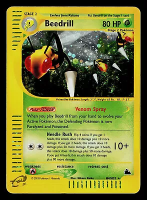 Pokemon Card - Beedrill Skyridge H4/H32 Holo Rare • $74.99