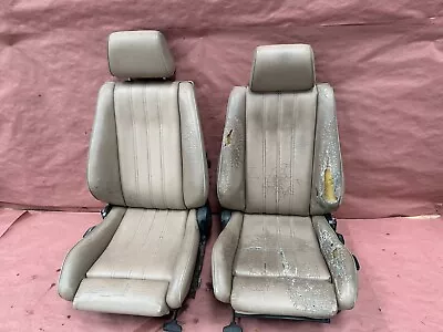 Factory Front Silver Leather Seats Pair BMW E30 318I YR 1991 OEM 137K • $474.40