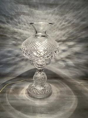 Waterford Cut Crystal Alana Inishmore Boudoir Electric Hurricane Table Lamp  • $185