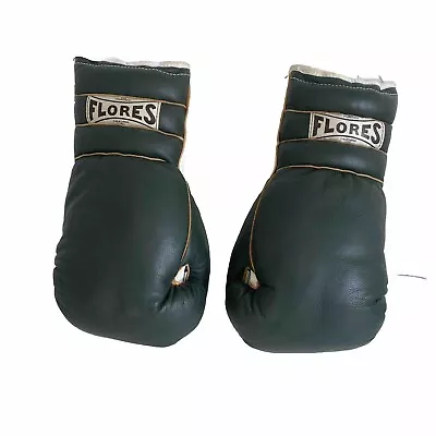 Vintage RAY FLORES Pro Boxing Gloves San Francisco California Green USA Made • $1799.99