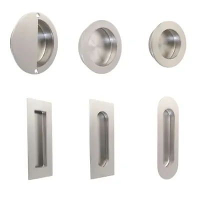 Flush Pull Recessed Sliding Door Handle Round Square Oval Oblong Circular • £10.58