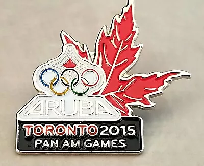 2015 Toronto Canada Pan Am Games Pan American Aruba NOC Maple Leaf  Pin • $17.44