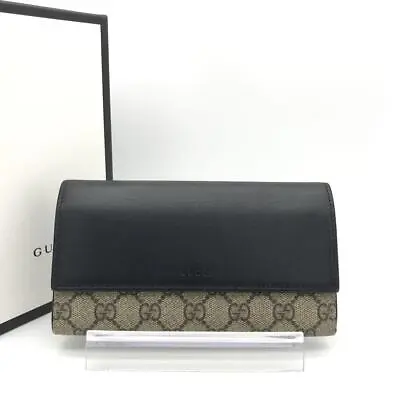 Genuine Good Condition Gucci Wallet GG Supreme Continental Wallet Leather • $318.60