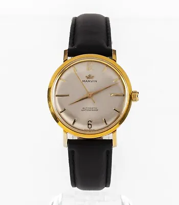 £607.80 • Buy Marvin Gold-Plated Automatic Watch W/ Leather Band Cal #777