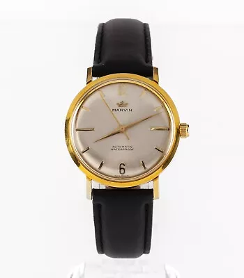 £612.08 • Buy Marvin Gold-Plated Automatic Watch W/ Leather Band Cal #777