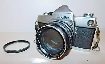 Minolta SR-7 Camera With Mounted MC ROKKOR-PF 58mm F/1.4 MF Prime Lens 6/104 • $69