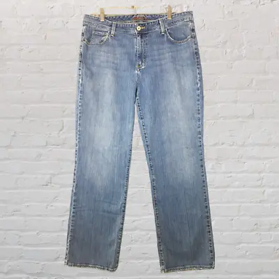 Eddie Bauer Jeans Blue Size 16R Womens Straight Denim Distressed • $11