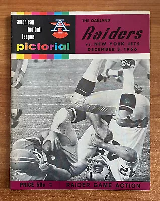 Vintage 1966 Afl New York Jets @ Oakland Raiders Football Program - December 3 • $39