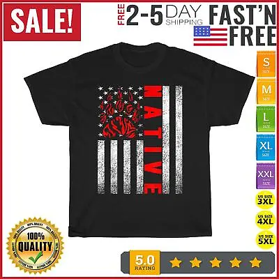 Indigenous Peoples Day Indian Native American Flag Bear Paw T Shirt Men Women • $11.87