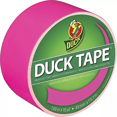 Duck Brand 1.88 In X 15 Yd Neon Pink Colored Duct Tape Single Roll • $6.79