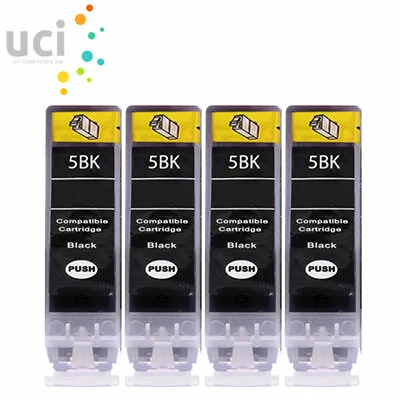 4 Black UCI Ink For Canon Pixma IP4200 IP4300 IP4500 IP5200 IP3300 MP510 MP520 • £6.89