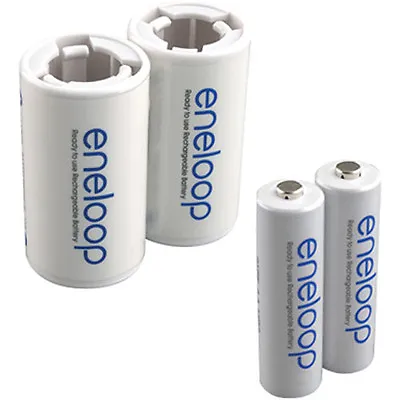 PANASONIC Eneloop  2 AA Batteries With 2 D-Size Spacers  • $11.70