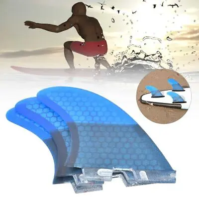 FCS2 Surfboard Tail Fin Fins Fiberglass Blue Flexible Stable Surf Accessory • $67.89