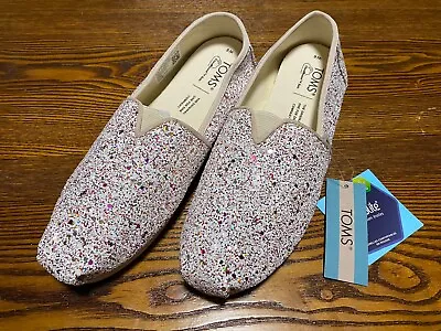 TOMS Alpargata Slip On  Womens  Flats Casual   - WhiteMulti Size 6 Brand New • $34.99