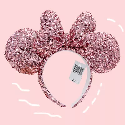 Disney- Park Ears Headband Minnie Mouse Sequin Bow For Women Girl Party Hairband • $18.41