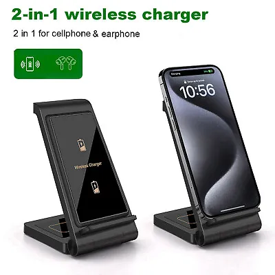 2In1 Fast Charging Dock Wireless Charger Stand For IPhone 15 14 13 Air Pods Pro • $18.99