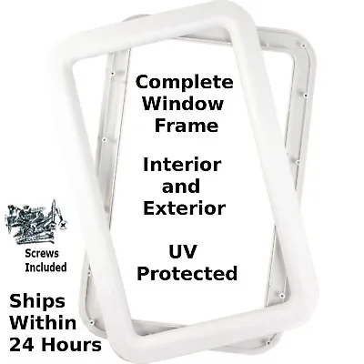 RV Entry Entrance Door Window Frame White Camper Trailer 5th Wheel Motorhome  • $44.65